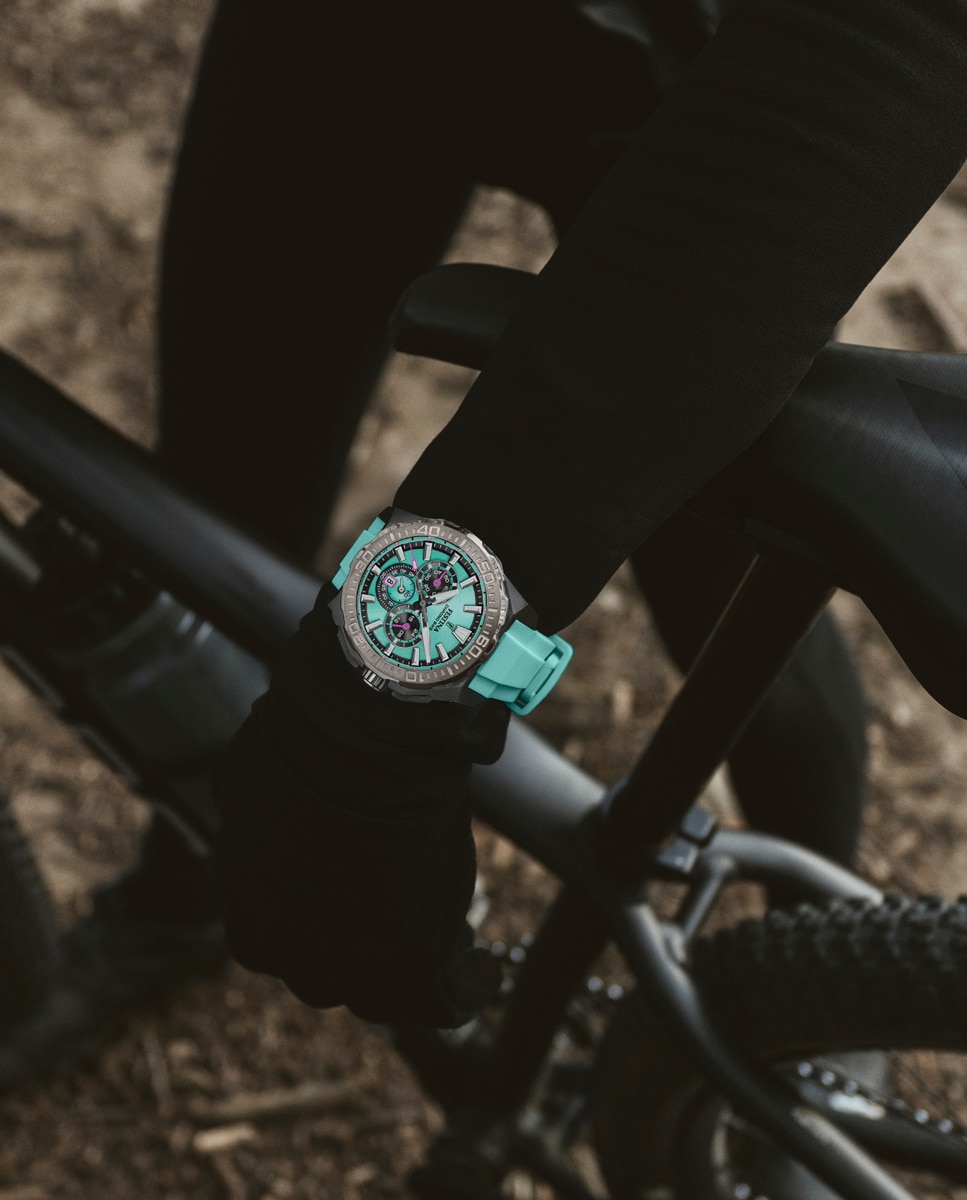 Relógio F20726/2 Chrono Bike de Borracha em Azul Azul-6