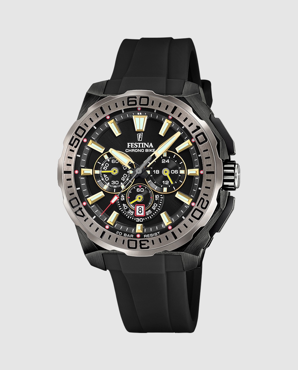 Relógio F20726/3 Chrono Bike de Borracha em Preto Preto-1