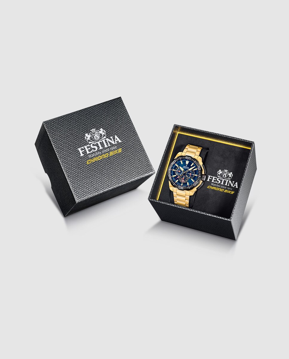 Relógio F20727/1 Chrono Bike de Aço Ouro Ouro-4