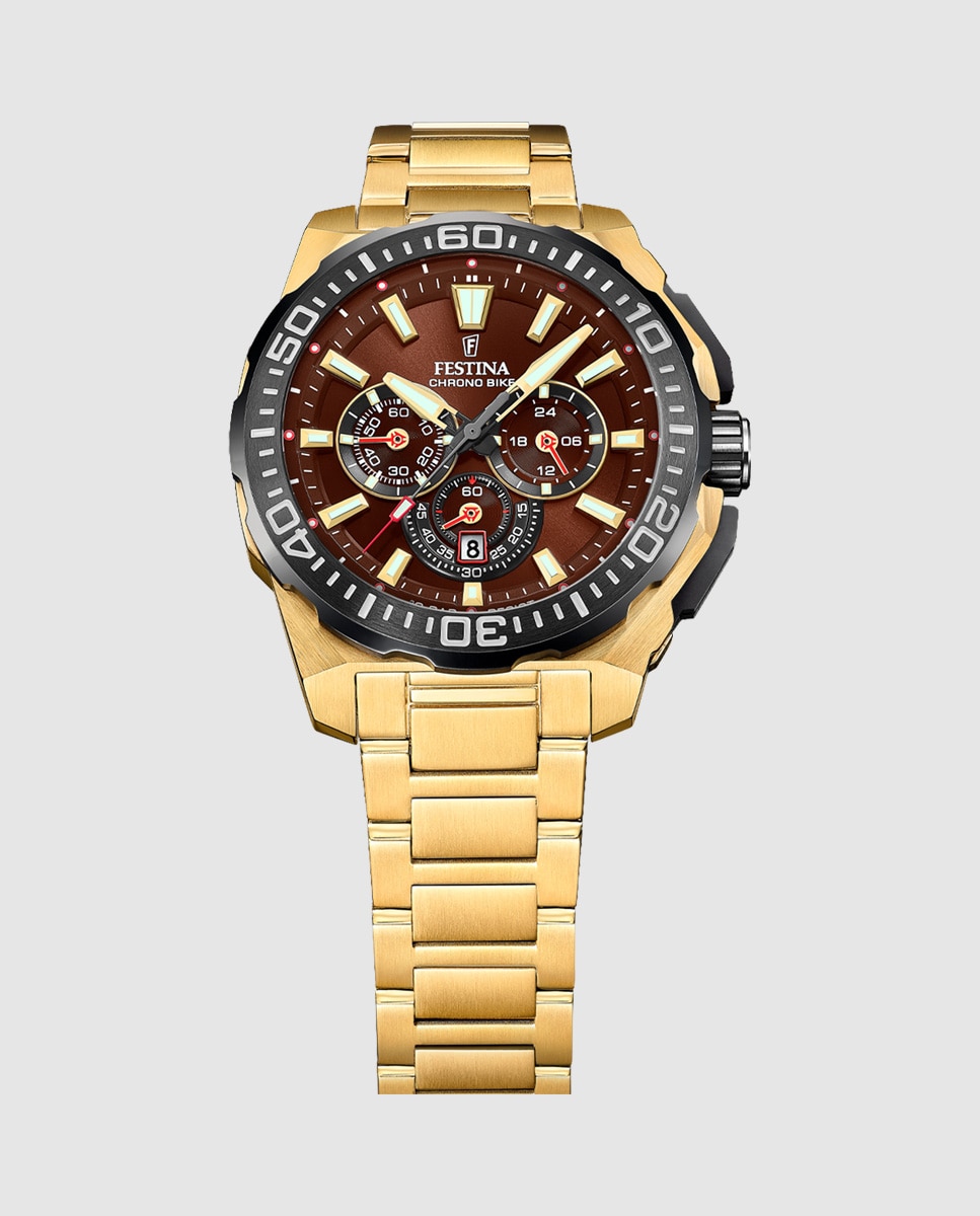 Relógio F20727/3 Chrono Bike de Aço Ouro Ouro-3