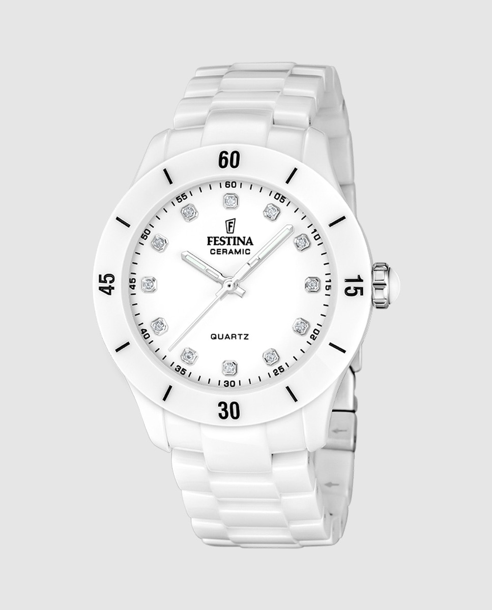Relógio F20720/2 Ceramic de Cerâmica em Branco Branco-1