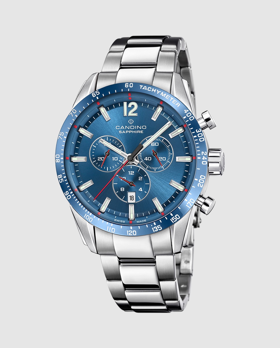 Relógio C4757/f Gents Chrono de Aço Prateado Prata-1