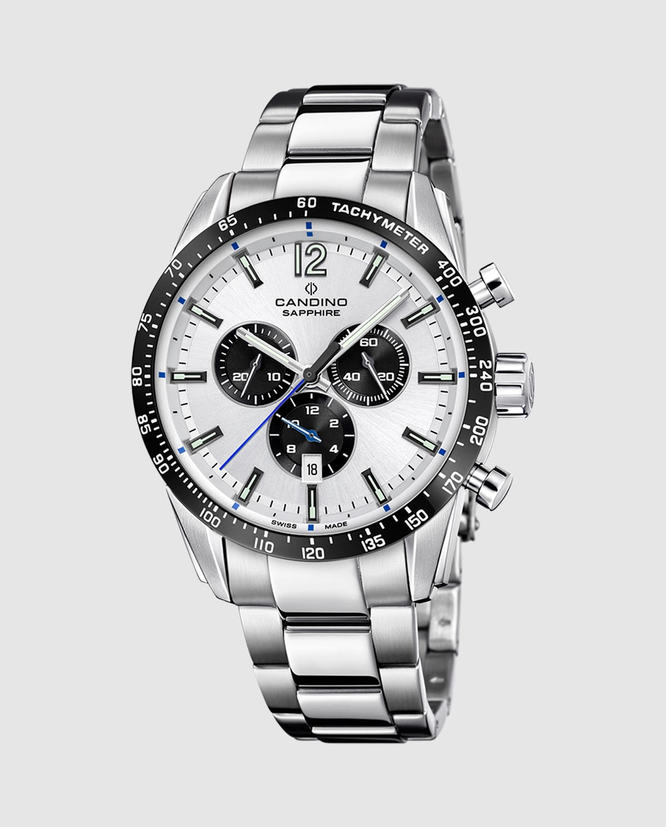 Relógio C4757/e Gents Chrono Timeless de Aço Prateado Prata-1