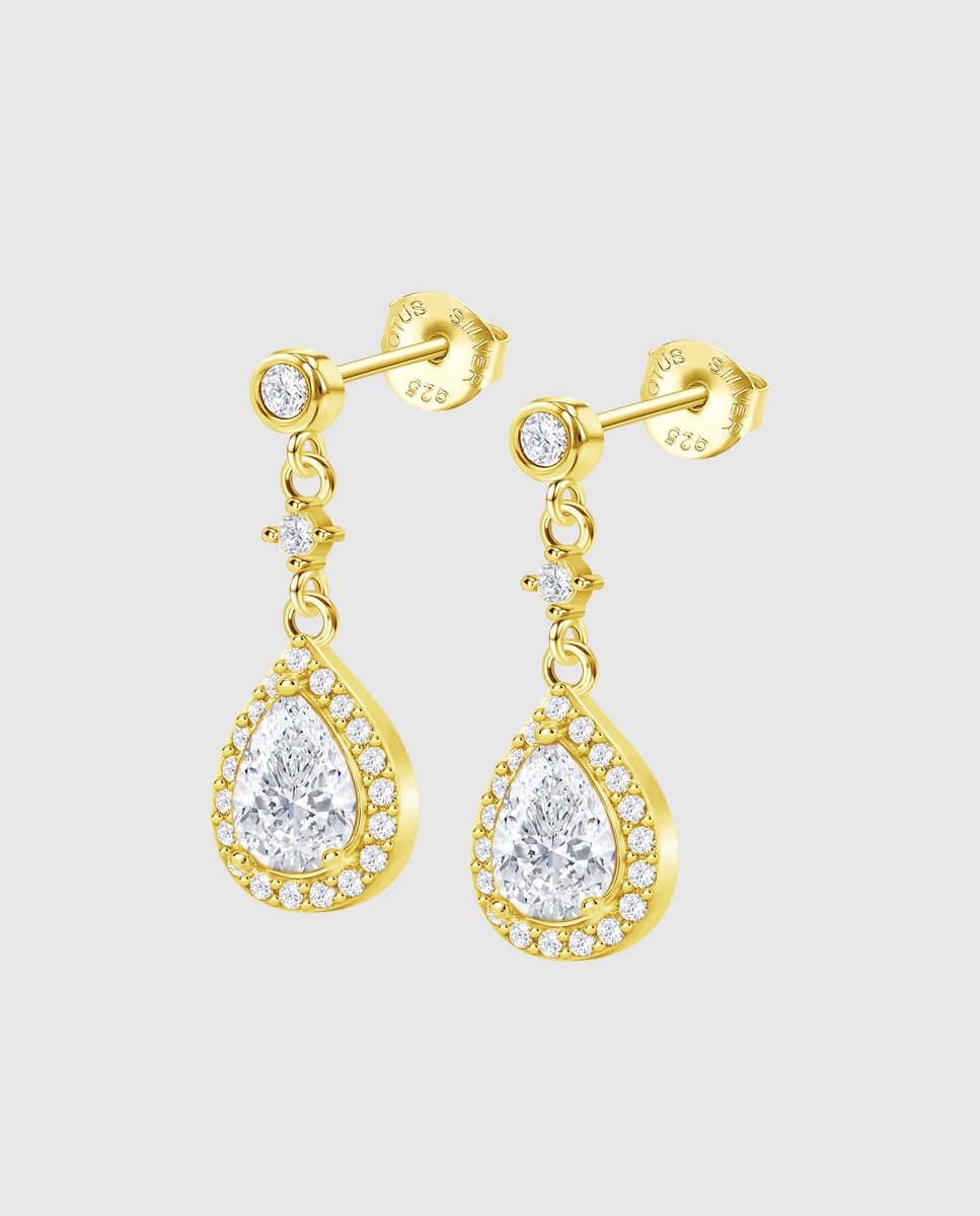 Brincos Lotus Silver Lp1592-4/6 Glam de Prata com Acabamento Brilhante e Zircônias Branco-1