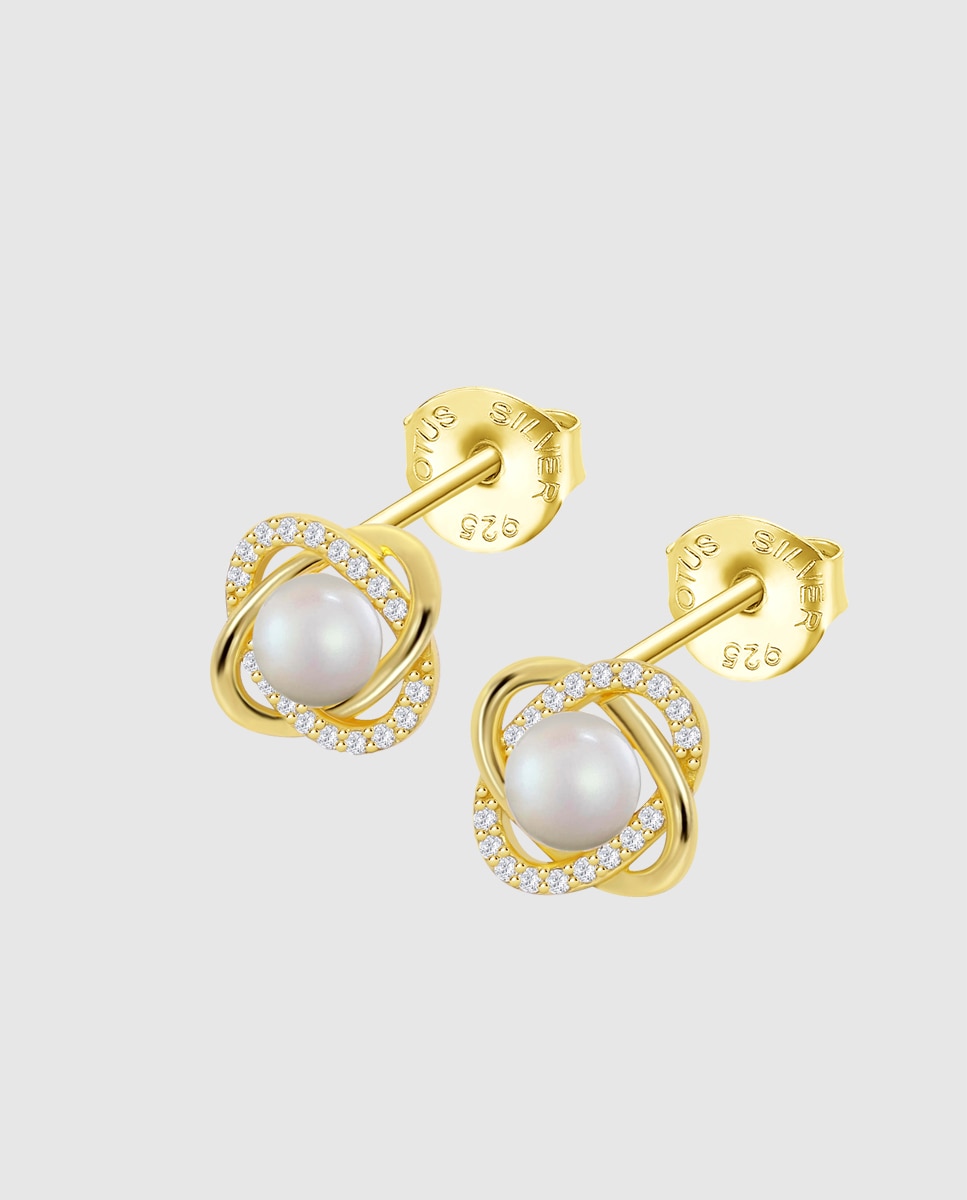 Brincos Lotus Silver Lp3094-4/2 Pearls de Prata com Acabamento Brilhante e Zirconita Branco / Crómio-1