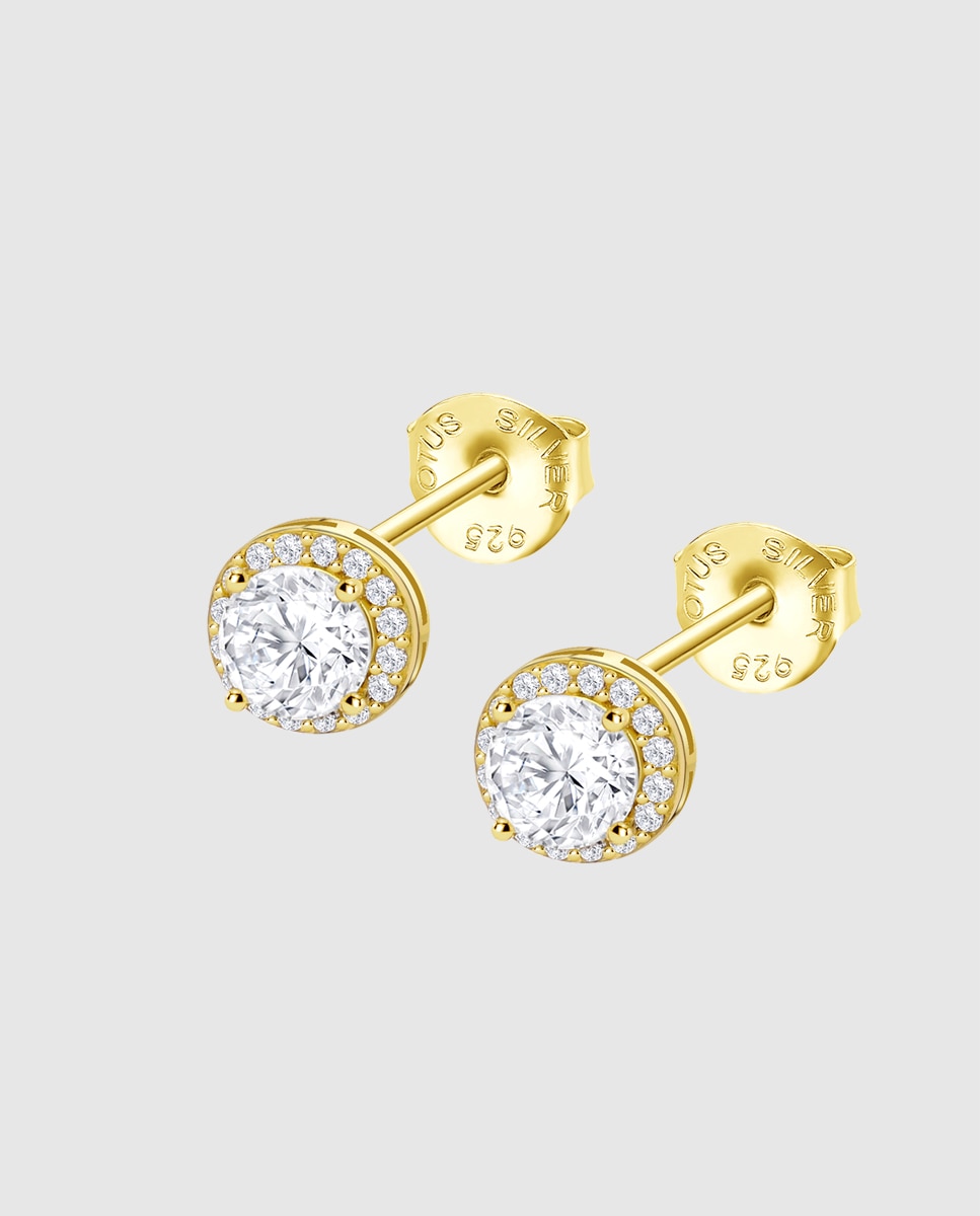 Brincos Lotus Silver Lp3104-4/2 Essentials de Prata com Acabamento Brilhante e Zirconita Branco-1