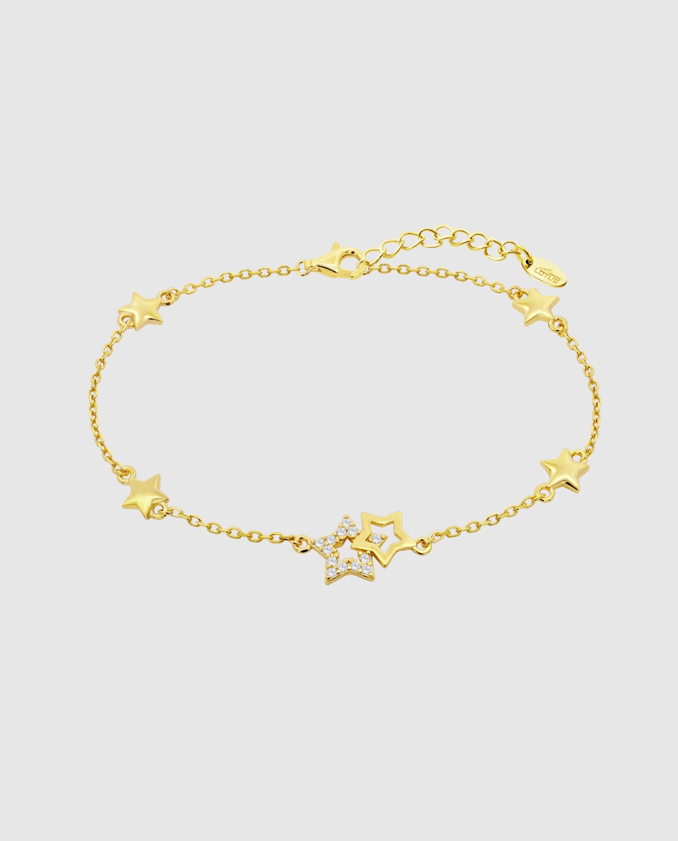 Pulseira Lotus Silver Lp3177-2/2 Mystic de Prata com Acabamento Brilhante com Zirconita e Motivo Estrela Ouro / Prata-1
