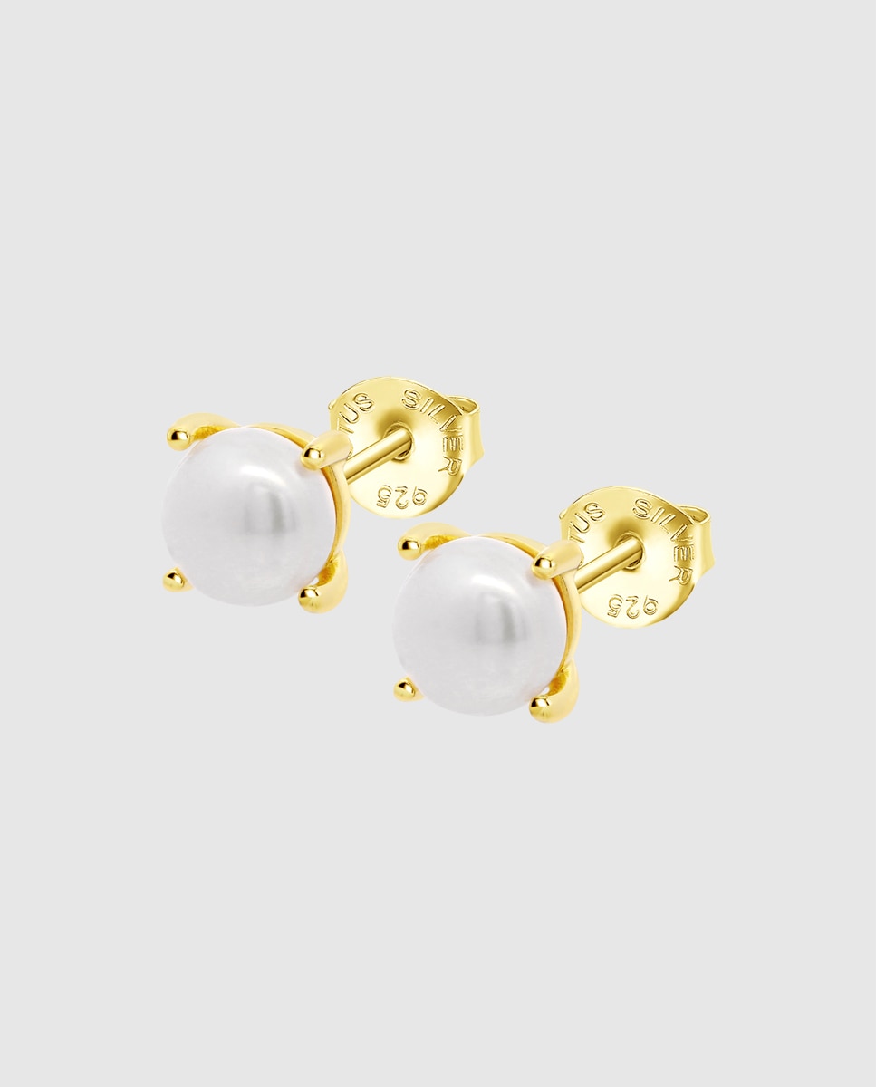 Brincos Lotus Silver Lp3409-4/4 Pearls de Prata com Acabamento Brilhante Branco-1