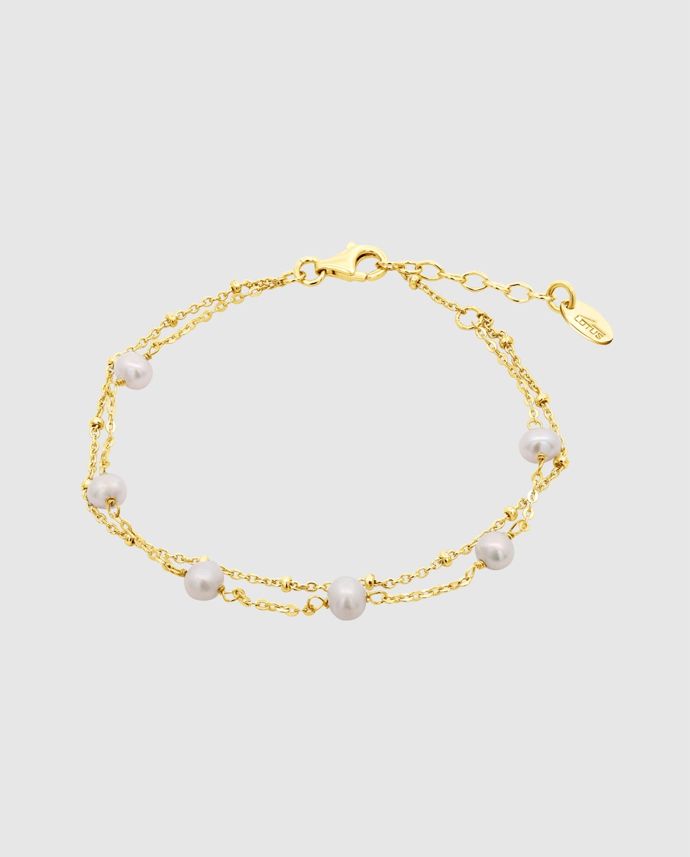 Pulseira Lotus Silver Lp3477-2/2 Pearls de Prata com Acabamento Brilhante e Pérola Cultivada Branco-1