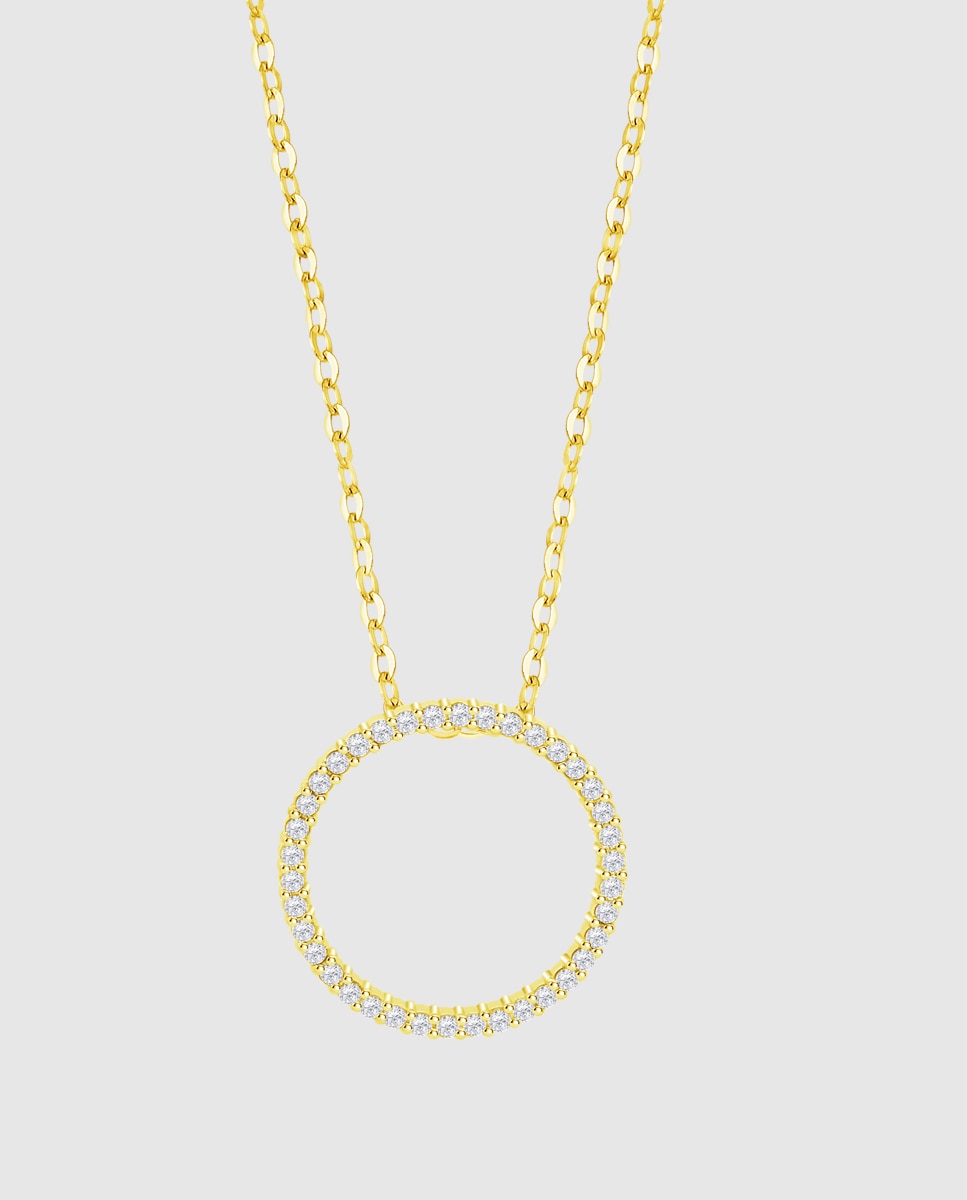 Colar Lotus Silver Lp3671-1/3 Beyond Classics de Prata com Acabamento Brilhante e Zirconita Branco-1