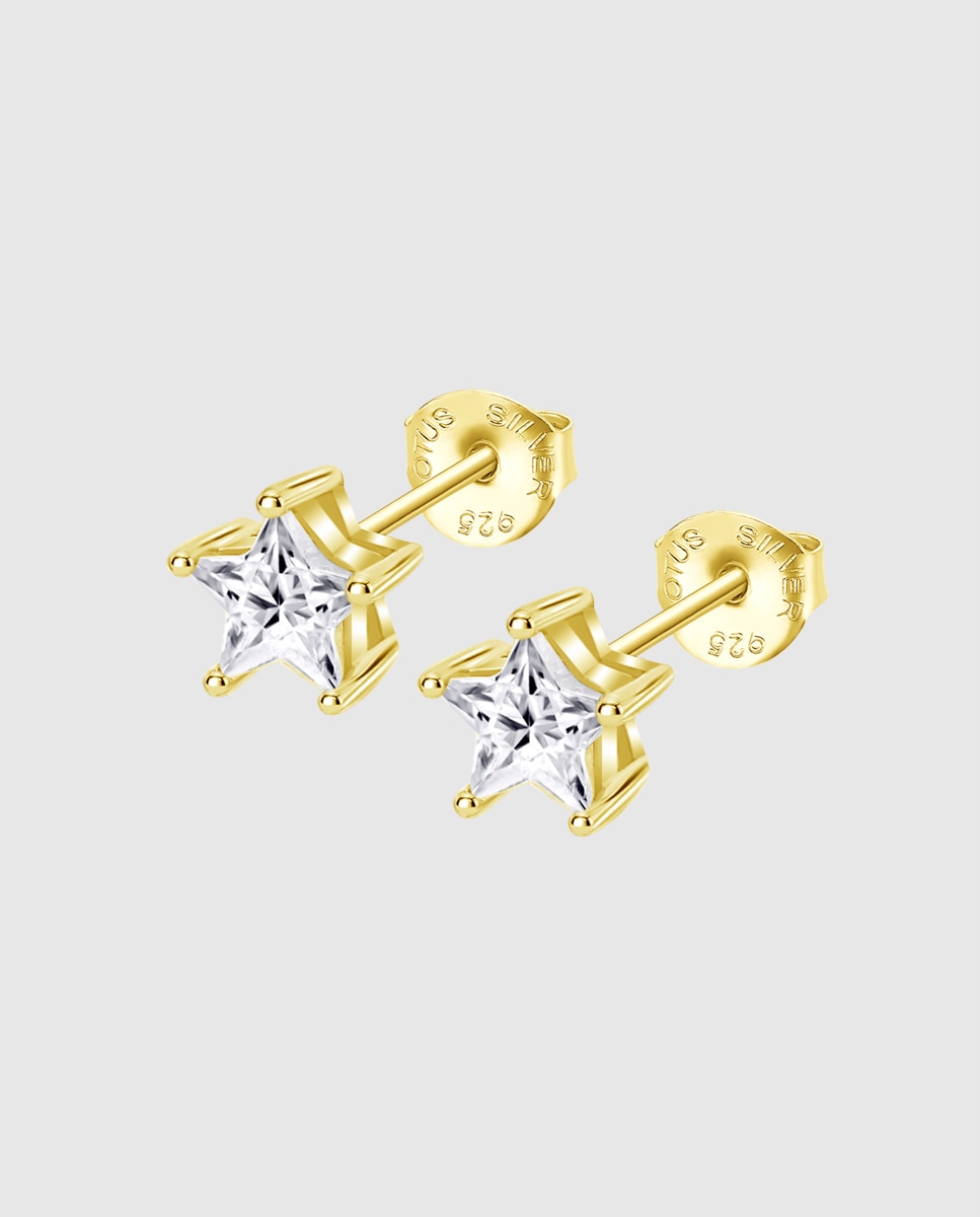 Brincos Lotus Silver Lp3834-4/2 Essentials de Prata com Acabamento Brilhante e Zircônias Branco/Amarelo-1