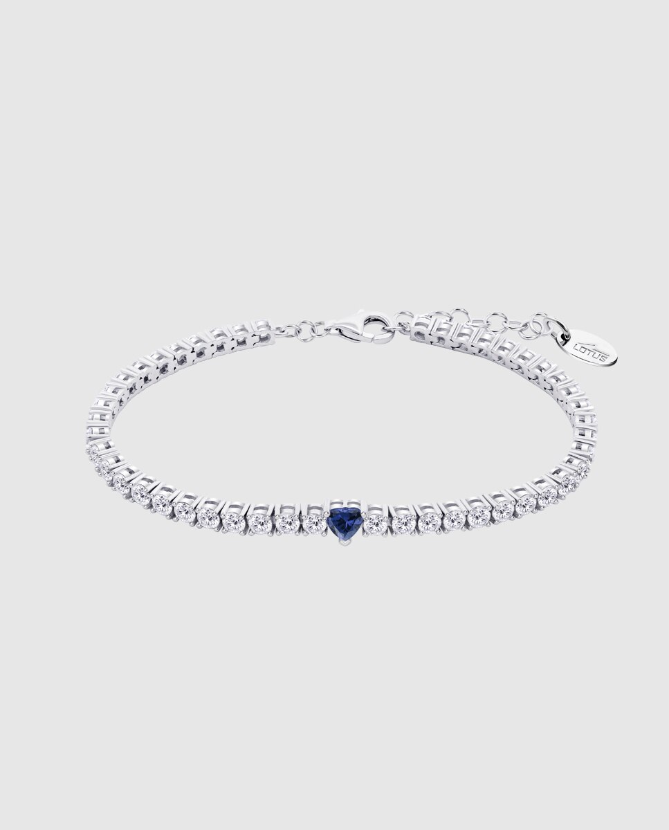 Imagem 0 de Pulseira Lotus Silver Lp3762-2/3 Glam de Prata com Acabamento Brilhante com Zirconita e Motivo Coração