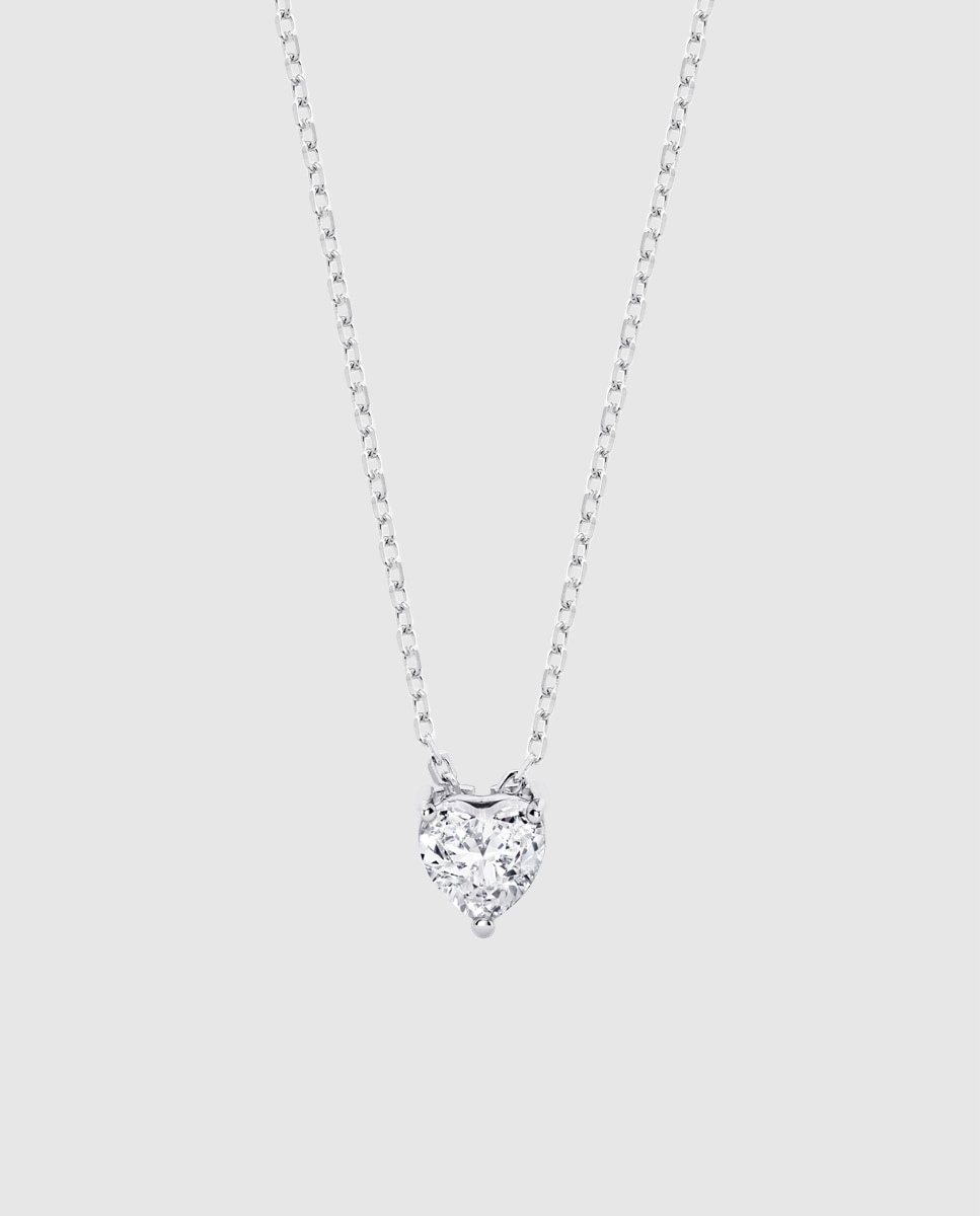 Colar Lotus Silver Lp3833-1/1 Essentials de Prata com Acabamento Brilhante e Zirconita Branco-1