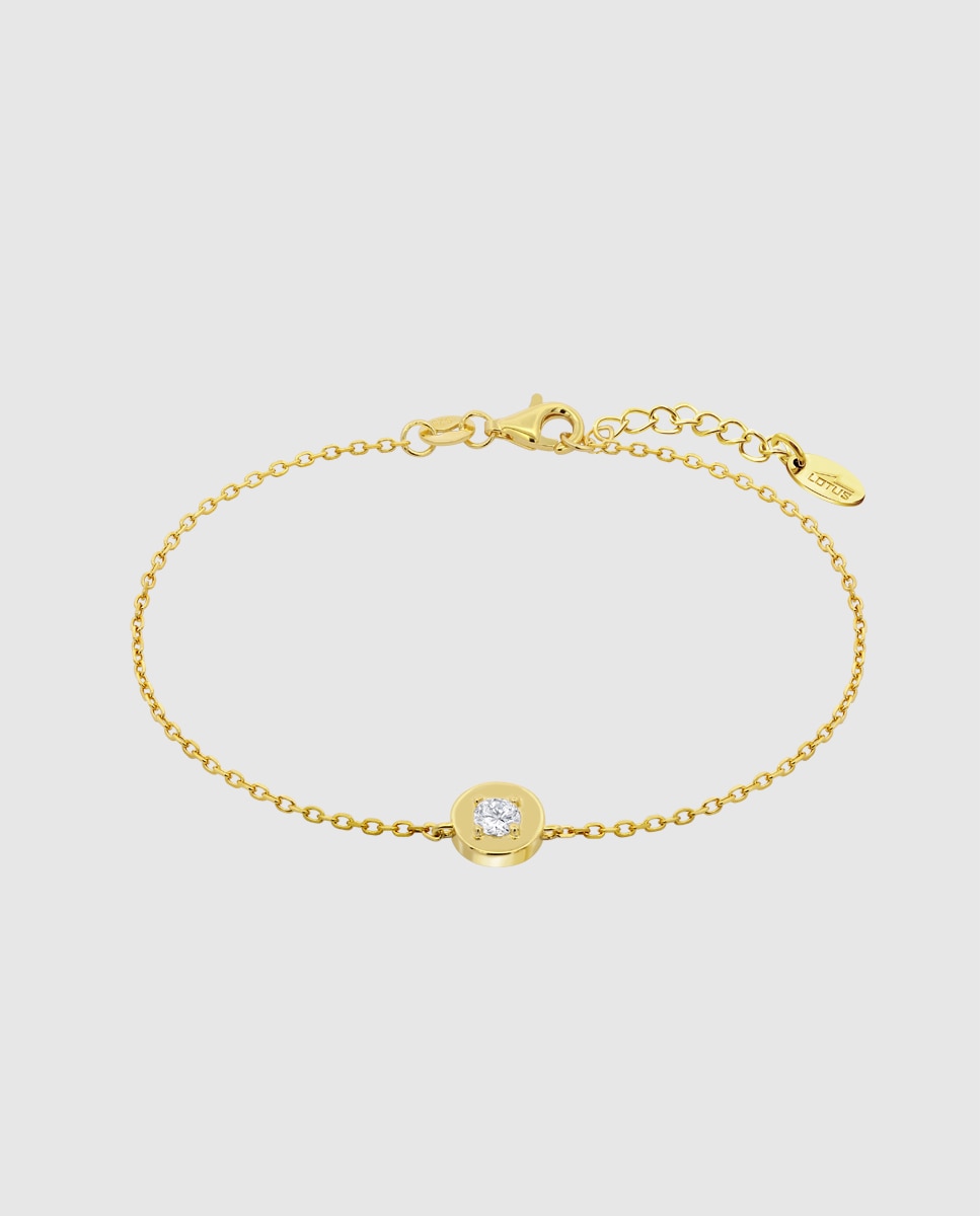 Pulseira Lotus Silver Lp3850-2/2 Essentials de Prata com Acabamento Brilhante e Zircônias e Motivo Geométrico Branco-1