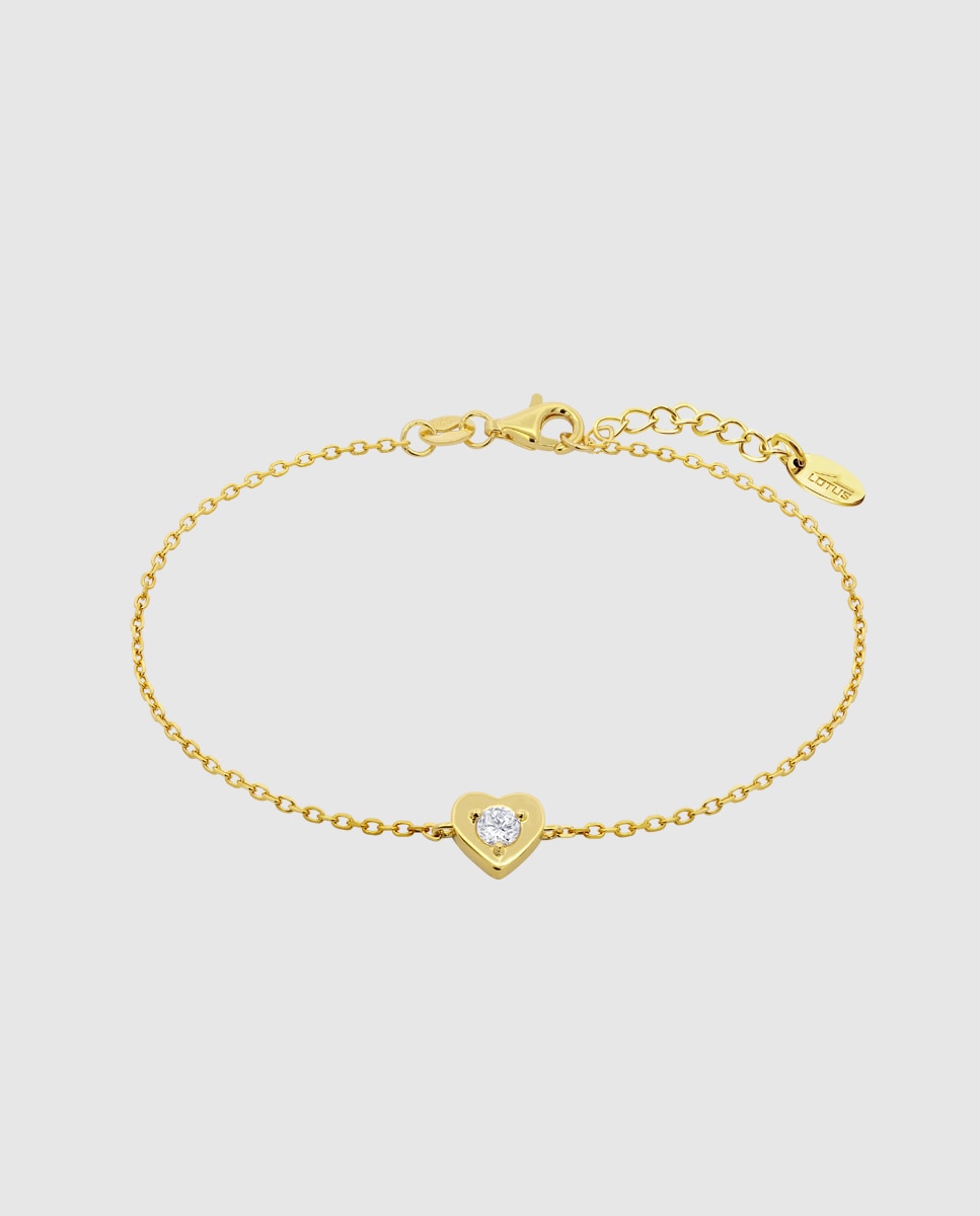 Pulseira Lotus Silver Lp3849-2/2 Essentials de Prata com Acabamento Brilhante e Zirconita e Motivo Coração Branco-1