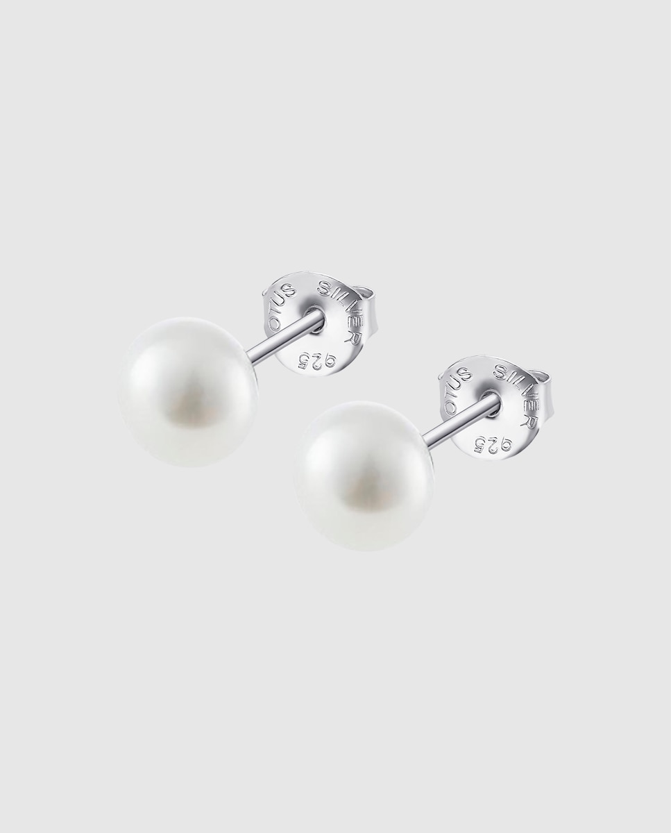 Brincos Lotus Silver Lp3858-4/1 Pearls de Prata com Acabamento Brilhante e Pérola Cultivada Branco-1