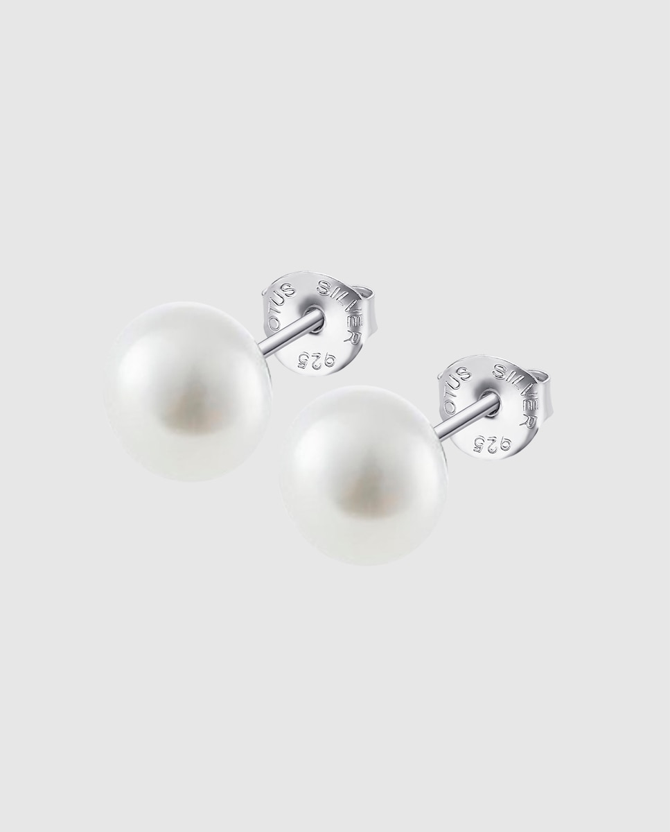 Brincos Lotus Silver Lp3858-4/2 Pearls de Prata com Acabamento Brilhante e Pérola Cultivada Branco-1