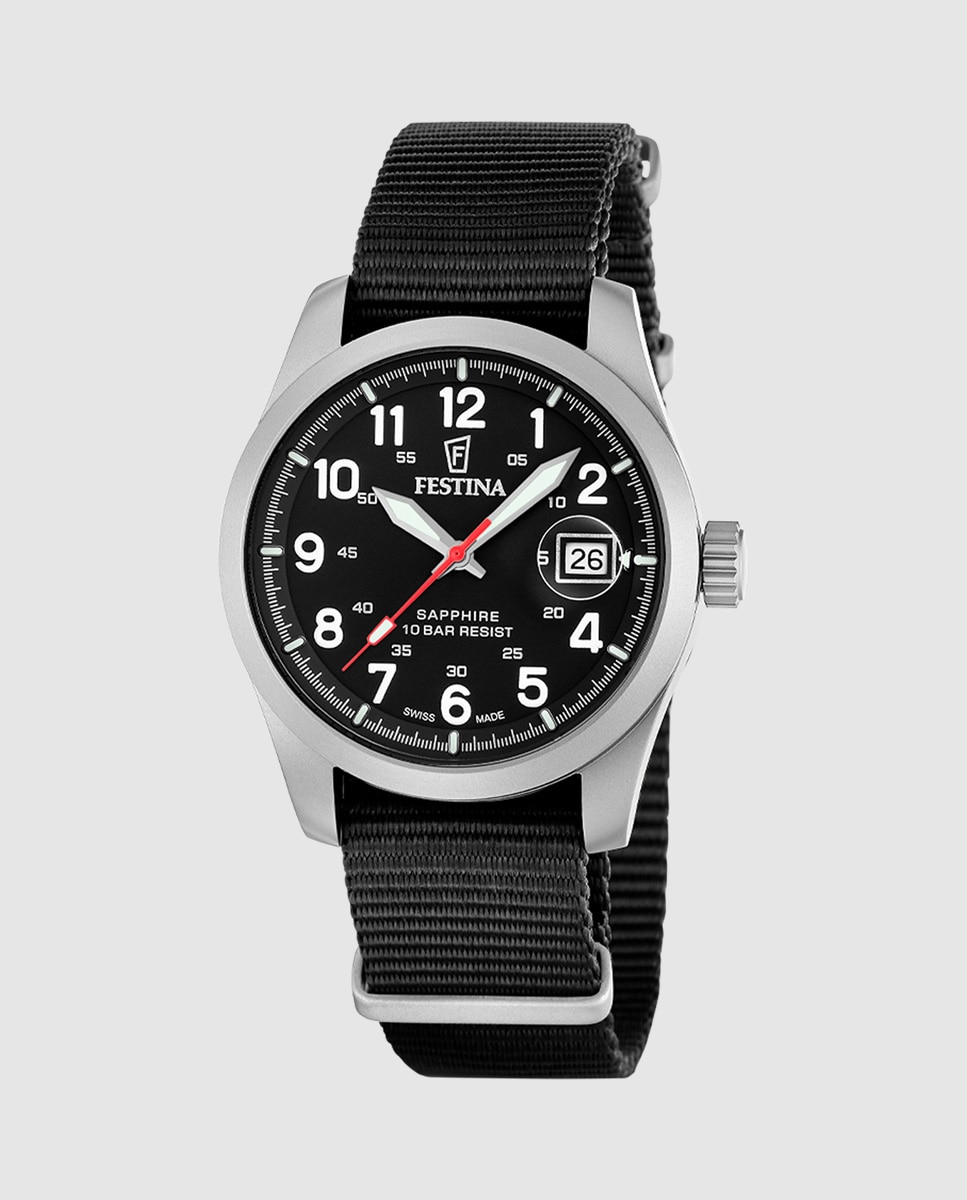 Relógio F20082/3 Field Watches de Têxtil em Preto Preto-1