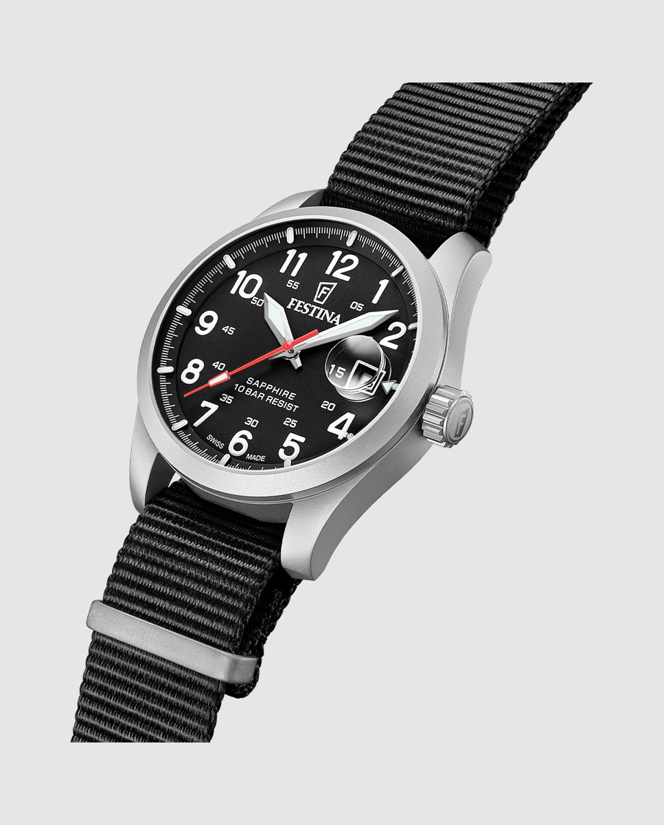 Relógio F20082/3 Field Watches de Têxtil em Preto Preto-2