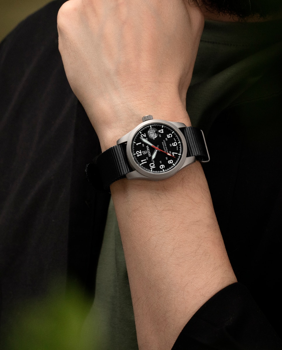 Relógio F20082/3 Field Watches de Têxtil em Preto Preto-6