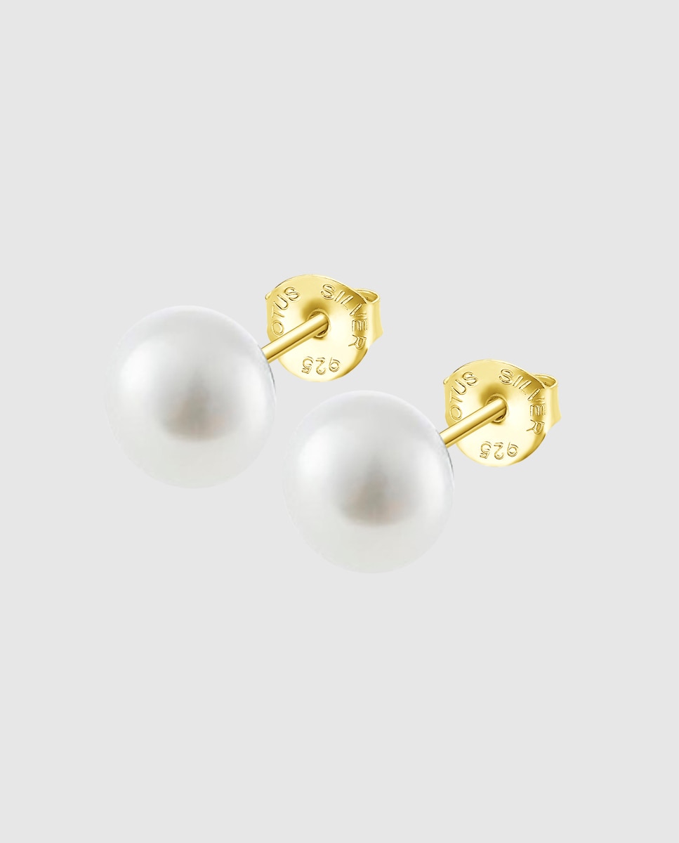 Brincos Lotus Silver Lp3858-4/4 Pearls de Prata com Acabamento Brilhante e Pérola Cultivada Branco-1