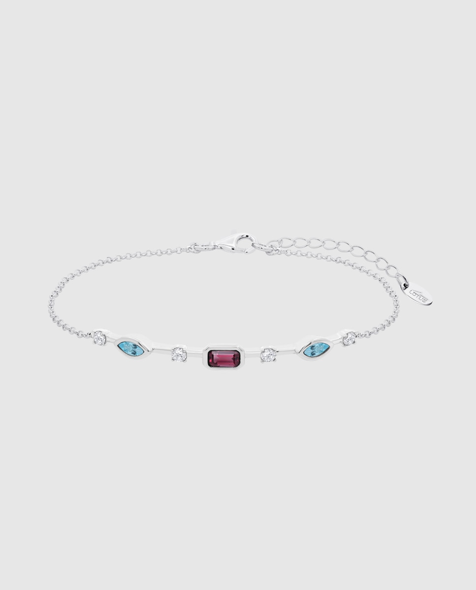 Pulseira Lotus Silver Lp3882-2/1 Colors de Prata com Acabamento Brilhante e Zirconita Roxo-1