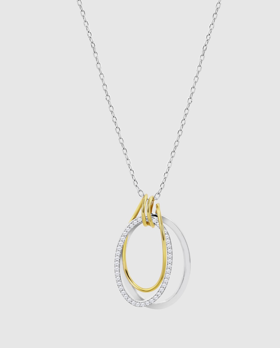 Colar Lotus Silver Lp3885-1/1 Glam de Prata com Acabamento Brilhante e Zircónios Branco-1
