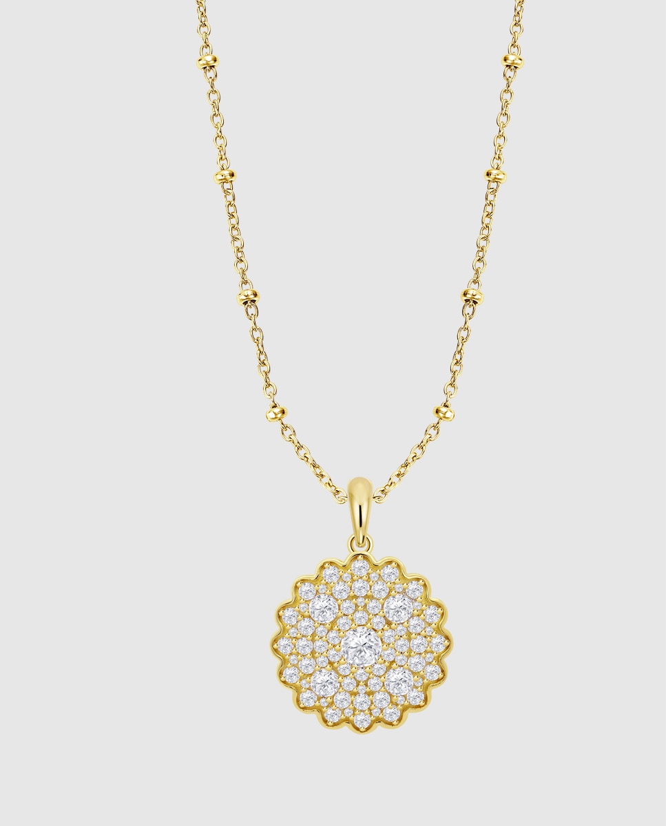 Colar Lotus Silver Lp3886-1/2 Glam de Prata com Acabamento Brilhante e Zirconita Branco-1