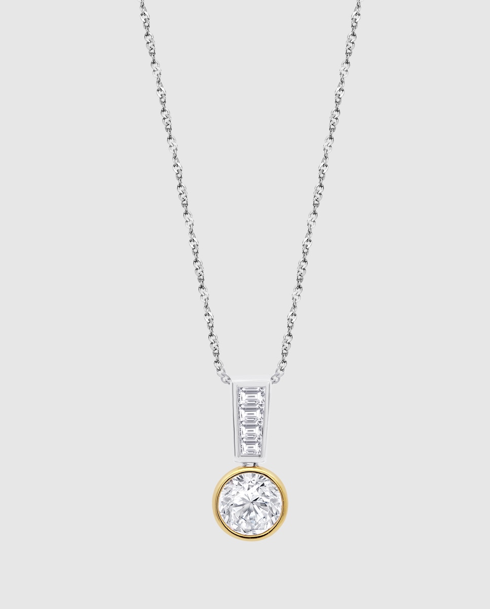 Colar Lotus Silver Lp3887-1/1 Glam de Prata com Acabamento Brilhante e Zircónios Branco-1