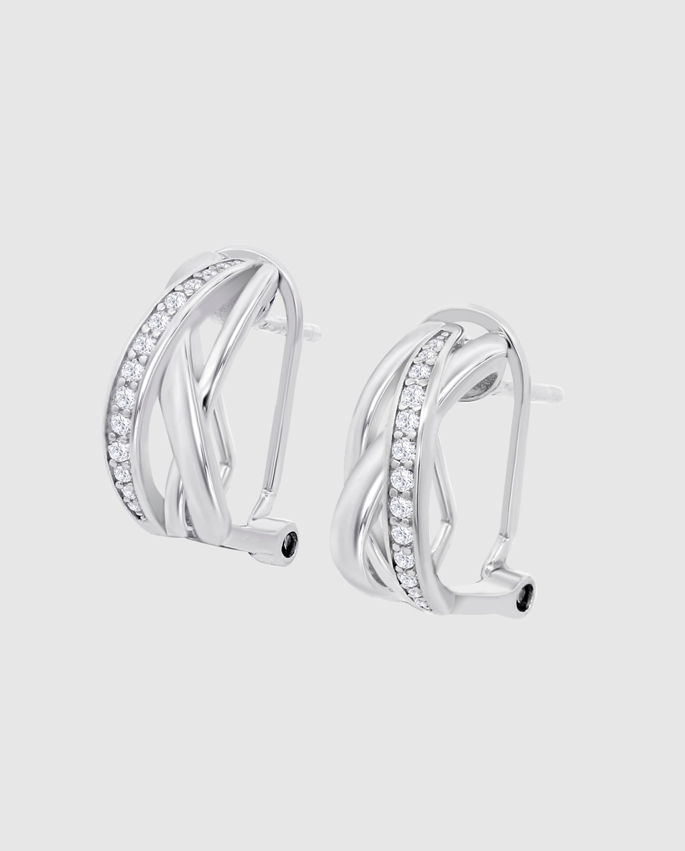 Brincos Lotus Silver Lp3869-4/1 Glam de Prata com Acabamento Brilhante e Zircônias Branco-1