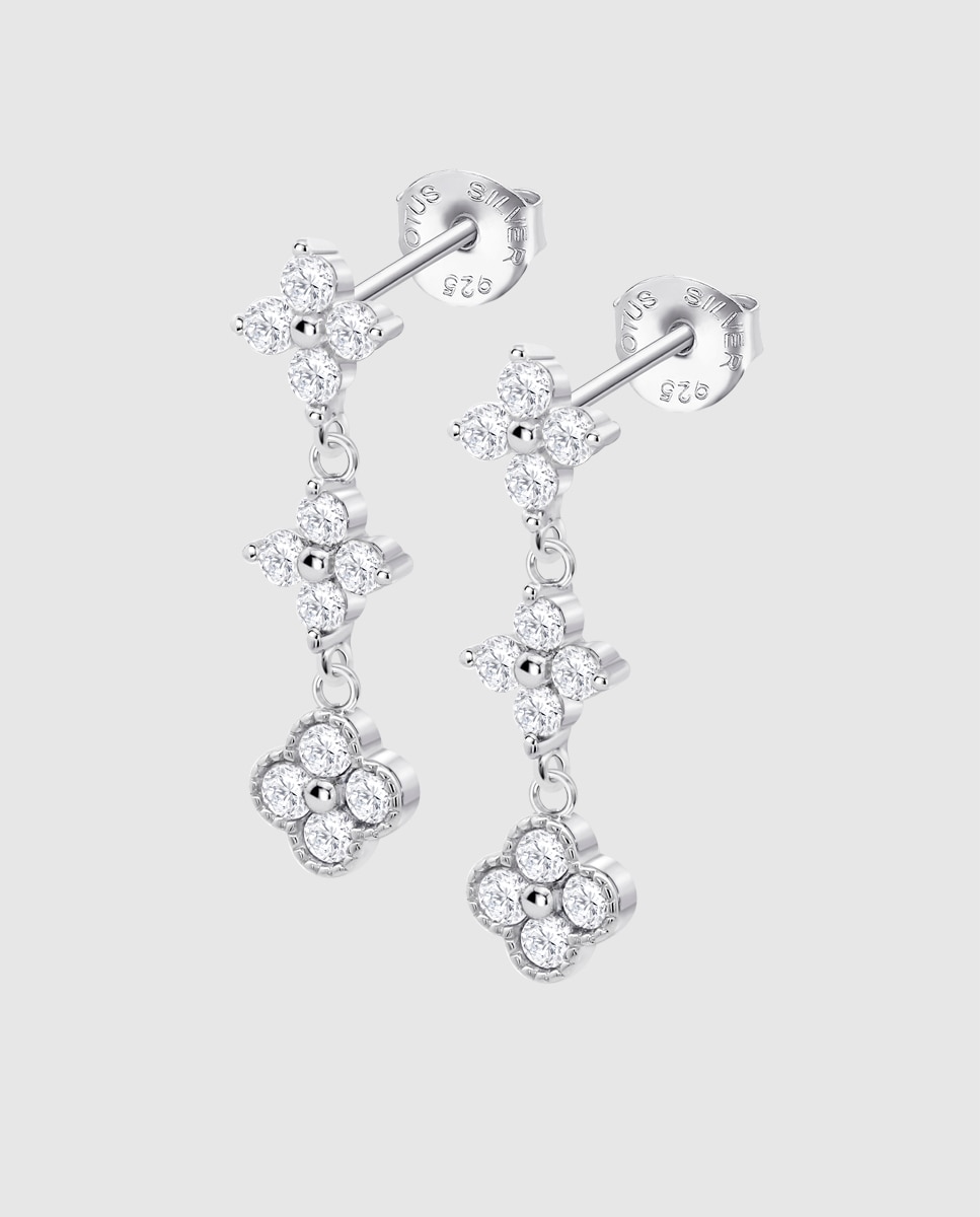 Brincos Lotus Silver Lp3889-4/1 Trendy de Prata com Acabamento Brilhante e Zircônias Branco-1