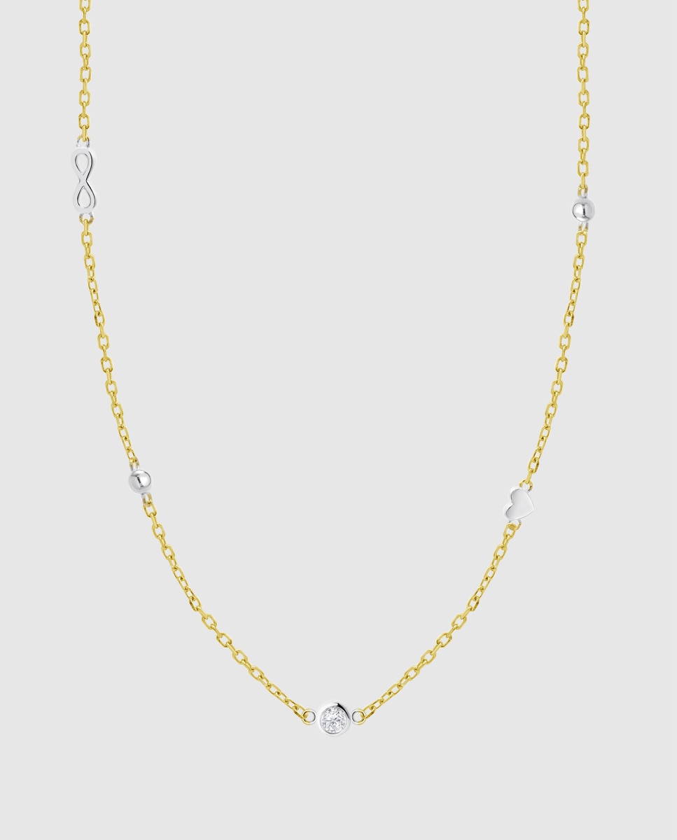 Colar Lotus Silver Lp3891-1/1 Essentials de Prata com Acabamento Brilhante e Zirconita Branco-1