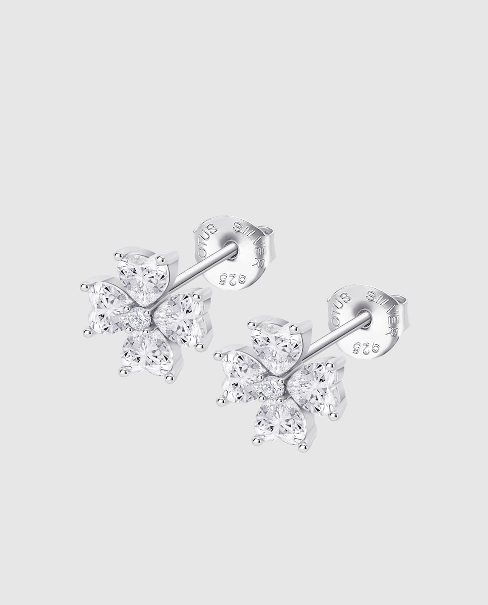 Brincos Lotus Silver Lp3901-4/1 Moments de Prata com Acabamento Brilhante e Zirconita Branco-1