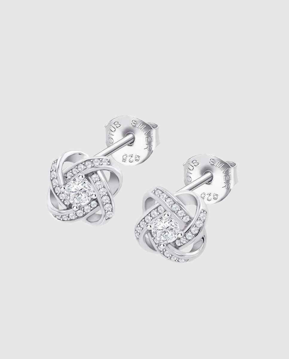 Brincos Lotus Silver Lp3904-4/1 Beyond Classics de Prata com Acabamento Brilhante e Zirconita Branco-1