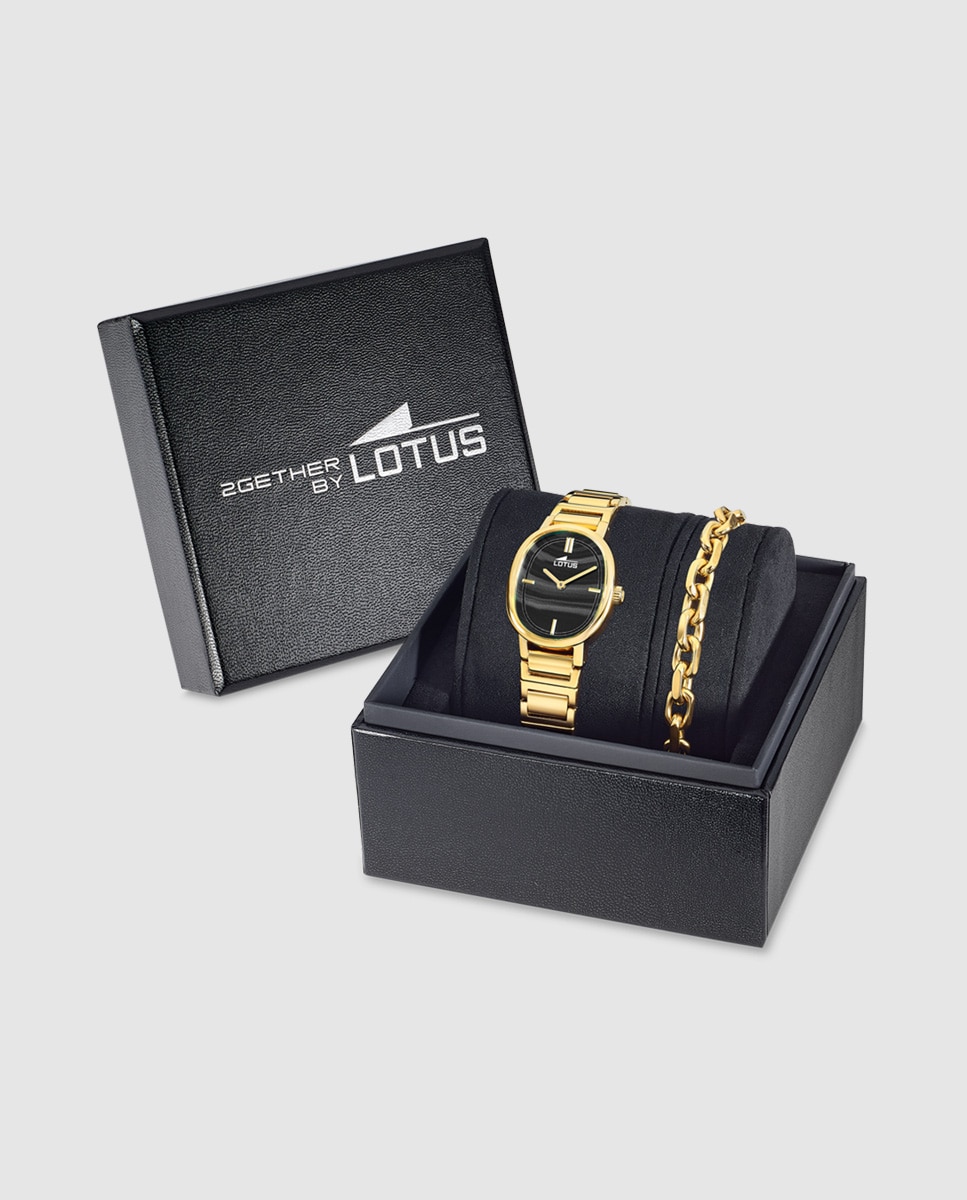Relógio de Senhora 19013/5 2gether em Aço Dourado com Pulseira de Aço de Oferta Ouro-1