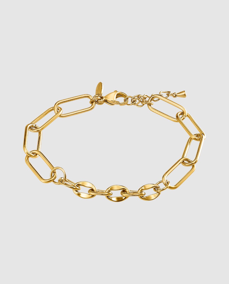 Relógio de Senhora 19011/1 2gether em Aço Dourado com Pulseira de Aço de Presente Ouro-3
