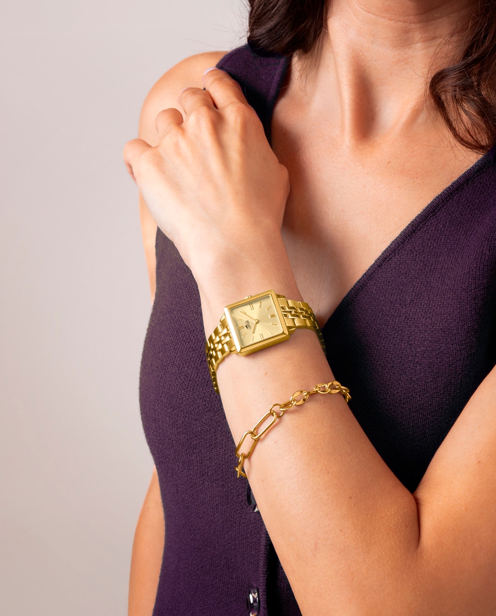 Relógio de Mulher 19011/2 2gether em Aço Dourado com Pulseira de Aço de Oferta Ouro-4