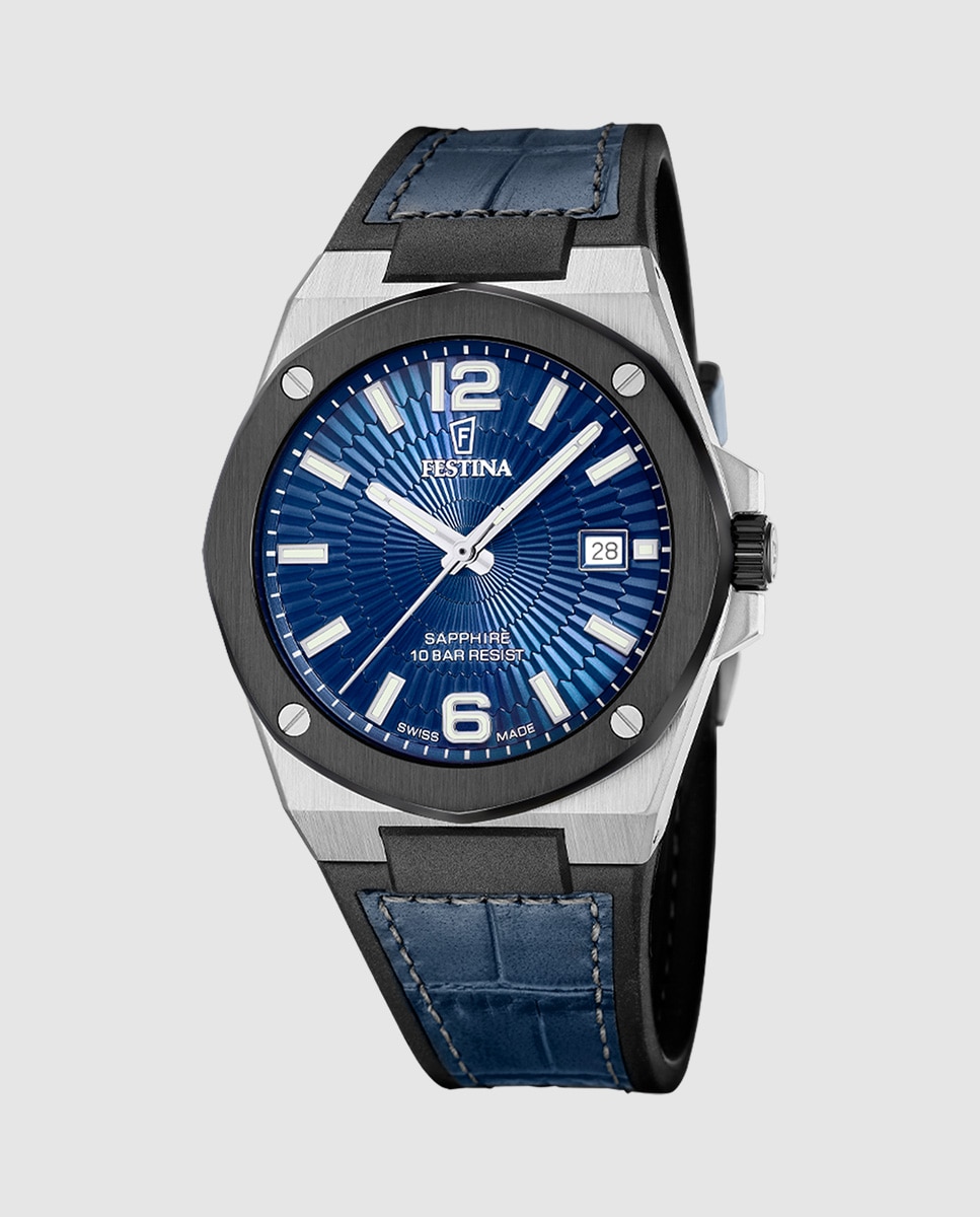 Relógio F22001/2 Vallée de Pele em Azul Azul-1