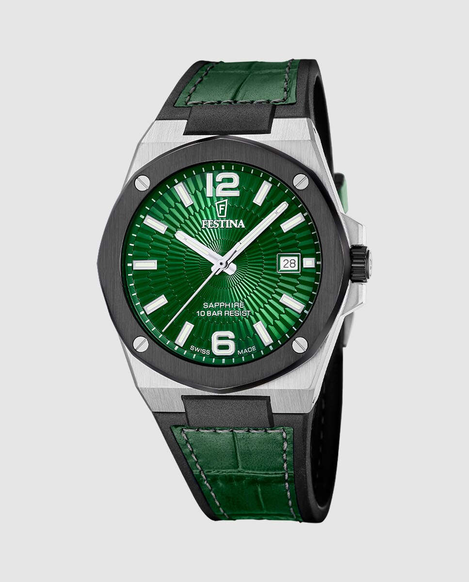 Relógio F22001/3 Vallée de Pele em Verde Verde-1