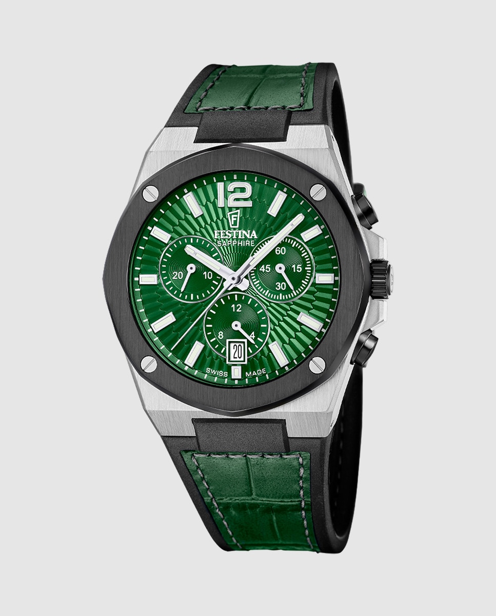 Relógio F22003/3 Vallée de Pele em Verde Verde-1