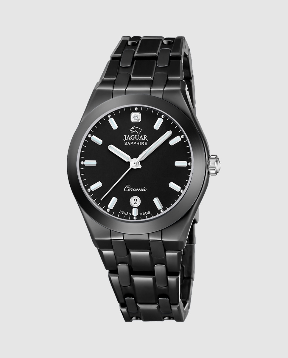 Imagem 0 de Relógio Analógico J1052 1 Ceramic de Cerâmica em Preto