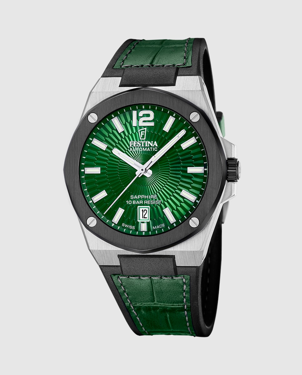 Relógio F22005/3 Automatic de Pele Verde Verde-1