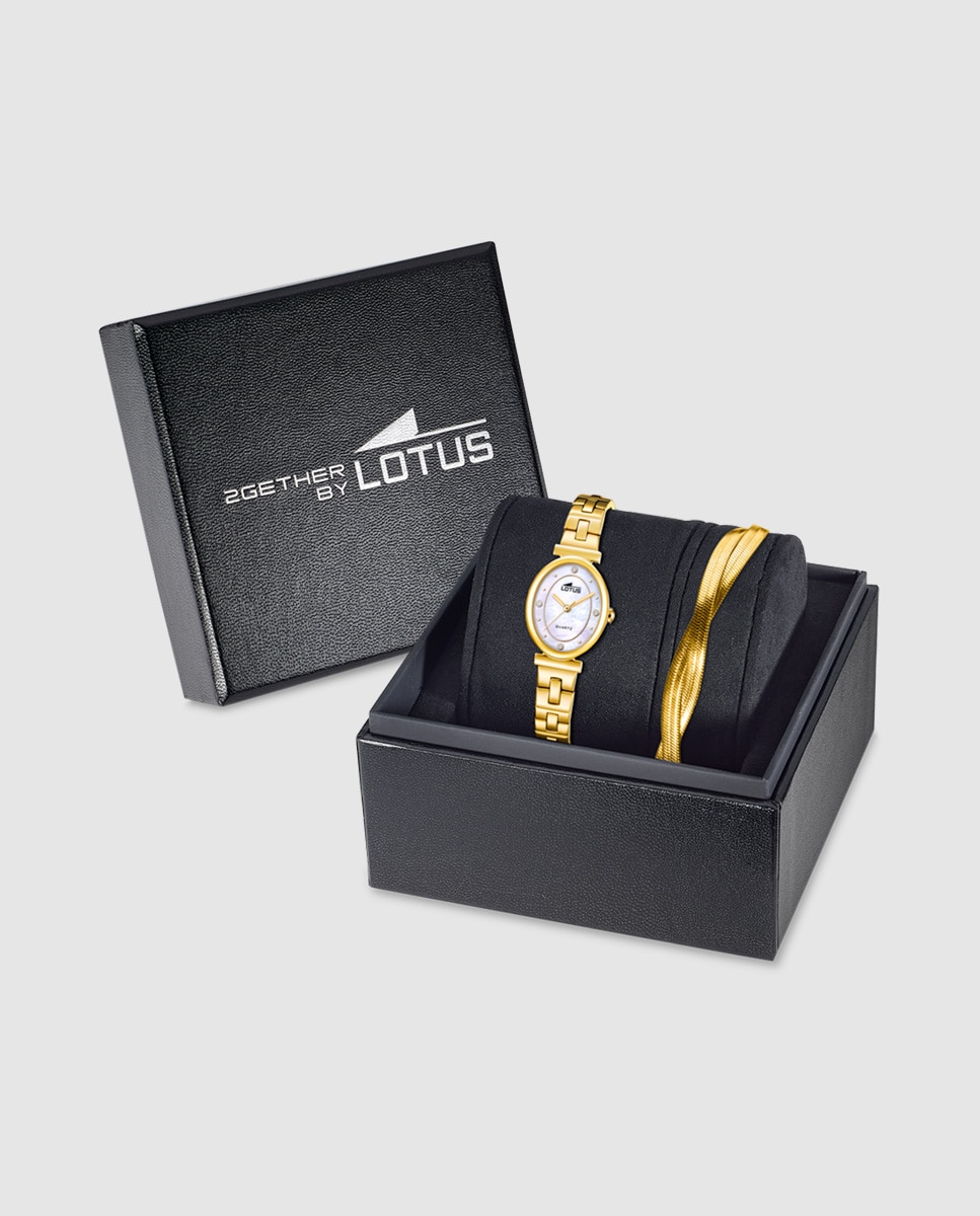 Relógio 19018/1 2gether em Aço Dourado com Pulseira de Aço de Presente Ouro-1