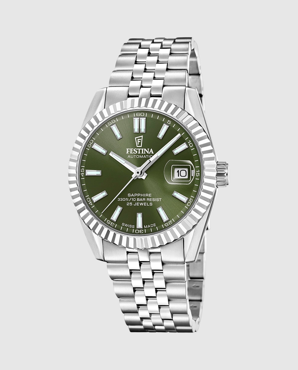 Relógio F20090/3 Swiss Made Automático de Aço Prateado Prata-1