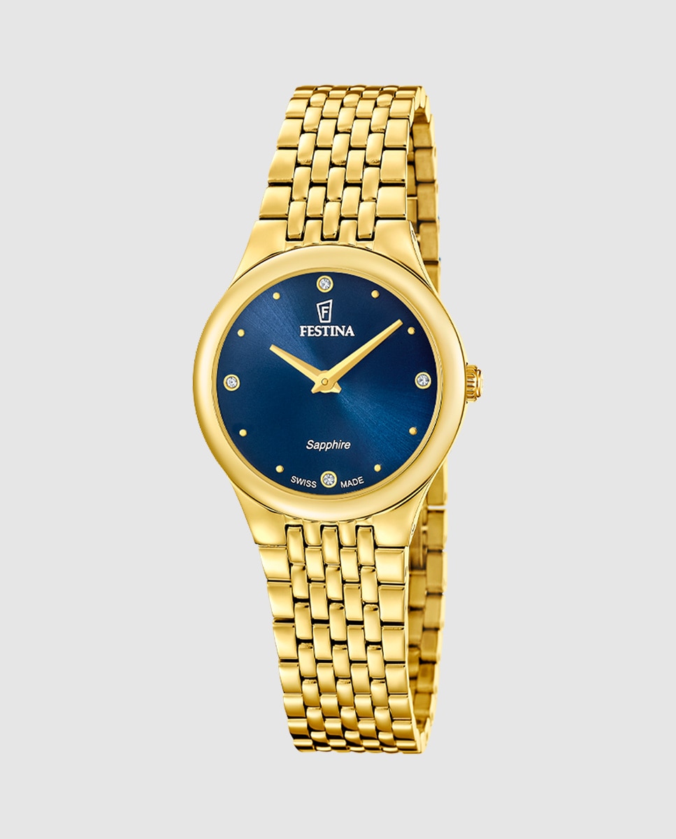 Imagem 0 de Relógio Analógico F20098 3 Swiss Made Grace de Aço em Ouro