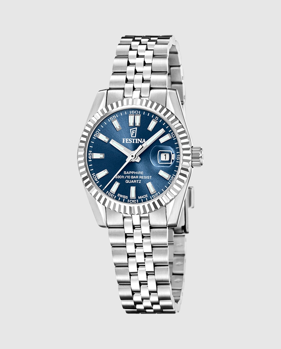 Imagem 0 de Relógio Analógico F20087 4 Swiss Made Aço Clássico de Aço Prateado