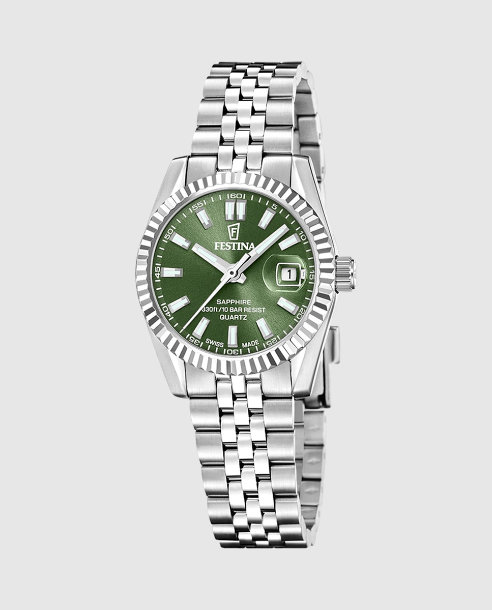 Imagem 0 de Relógio Analógico F20087 5 Swiss Made Aço Clássico de Aço Prateado