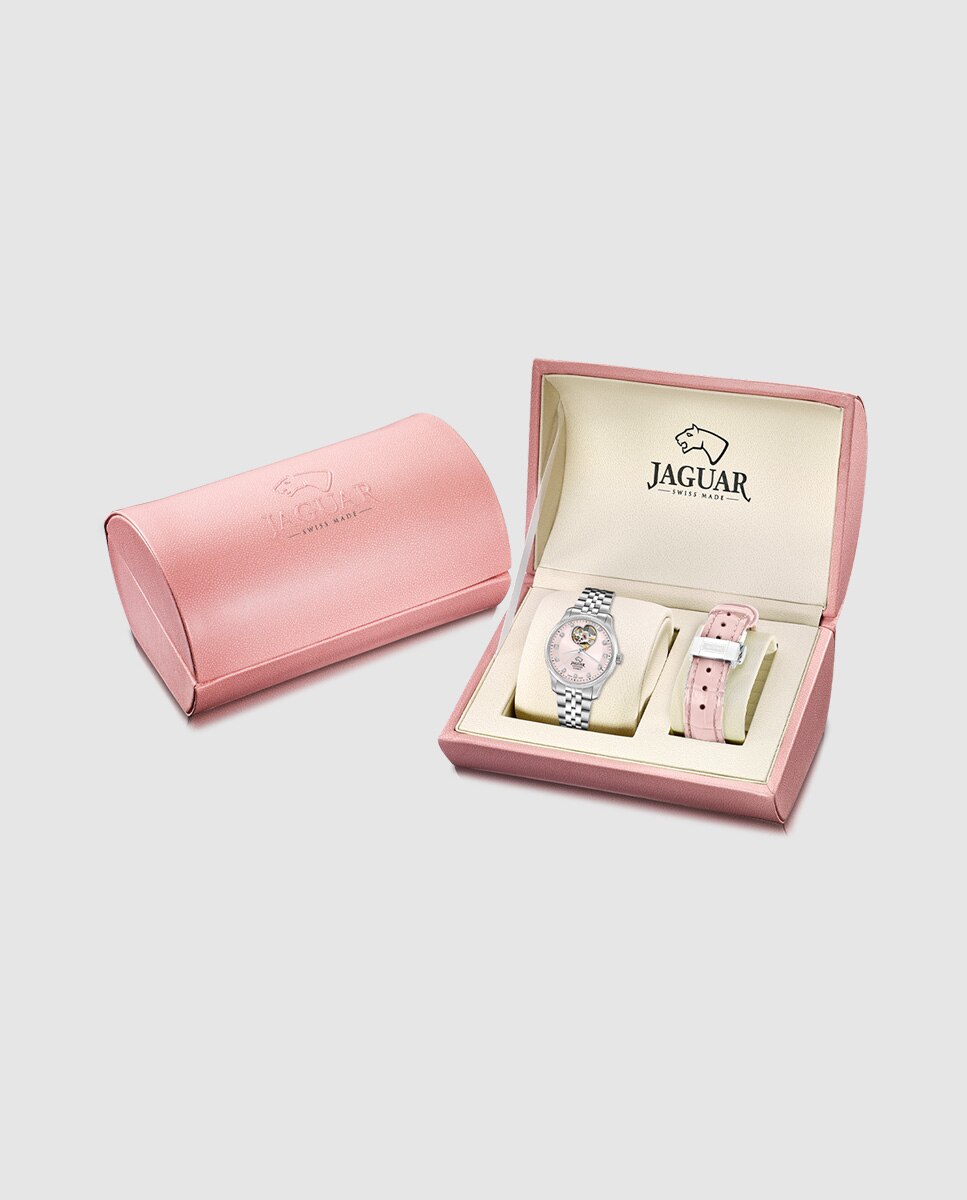Relógio de Mulher J994/5 Swiss Made Automático de Aço Prateado com Bracelete Adicional de Oferta Prata-3