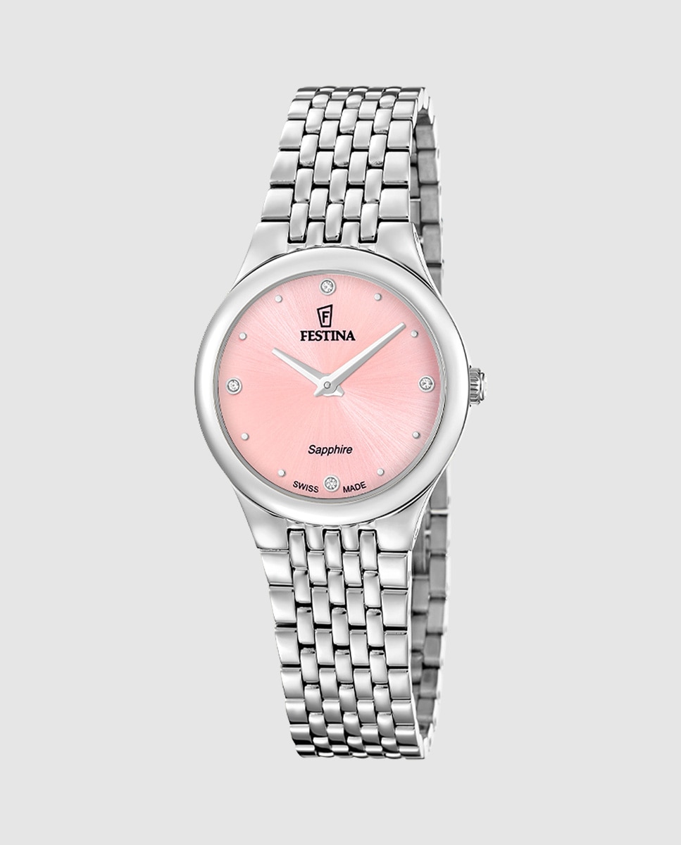 Relógio Analógico F20096 2 Swiss Made Grace de Aço Prateado Prata / Rosa-1