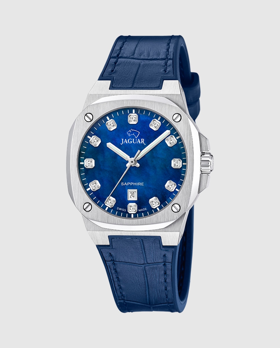 Imagem 0 de Relógio J1032/7 Rondcarre de Pele em Azul